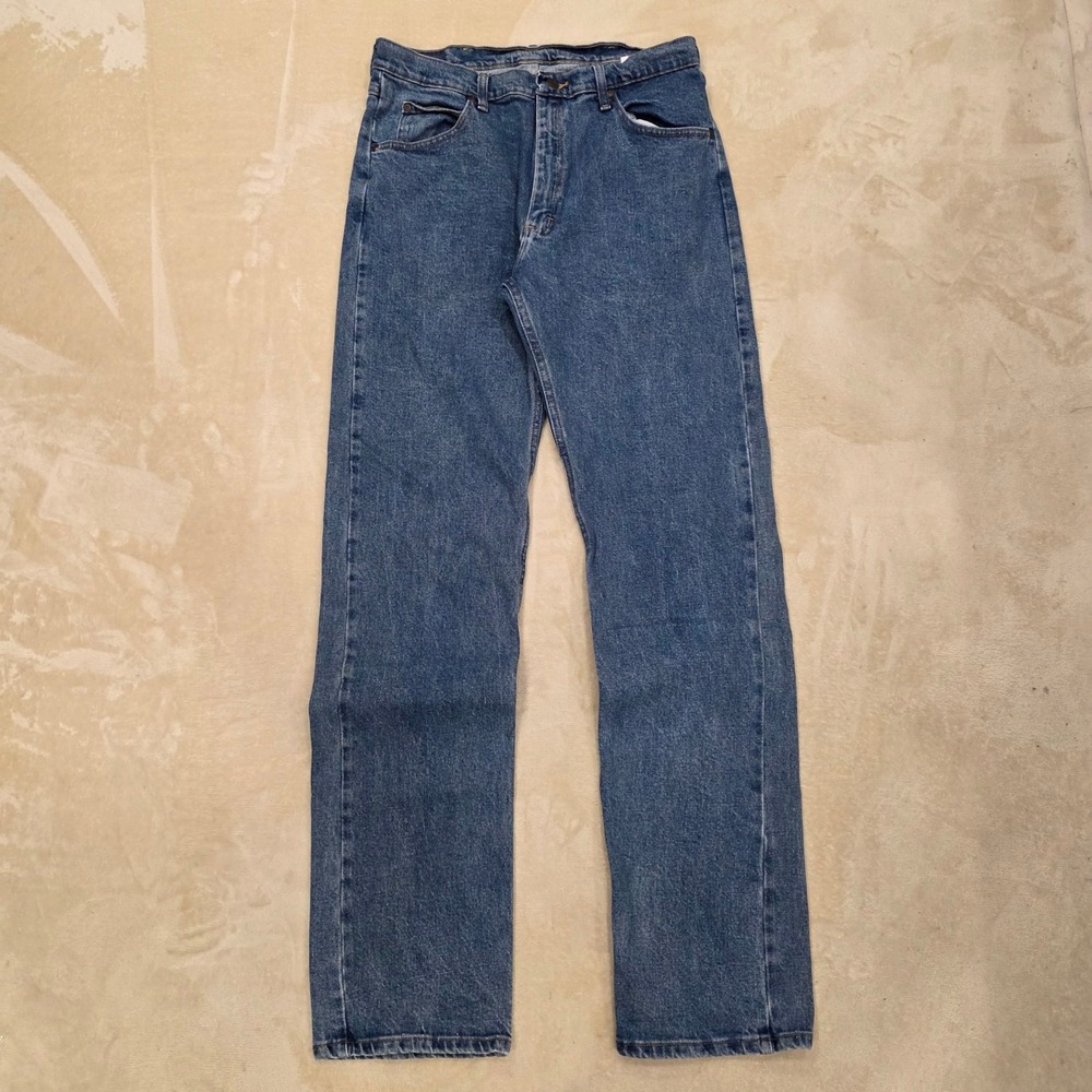 Wrangler Men Five Star Premium Flex Straight Leg Blue Denim Jeans 34x36 1096FXVD